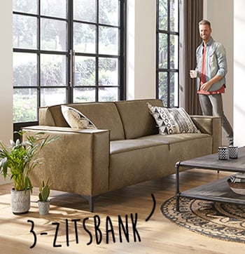 3-zitsbank voor moderne woonkamer bij budget home store