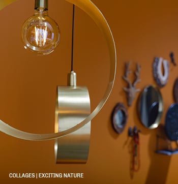 Collage met woonaccessoires en lampen #Trendhopper #interieur #inspiratie #verlichting 