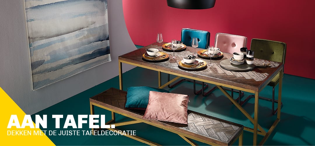 Aan tafel: eettafel Nara tafel dekken met Fade servies van Gusta