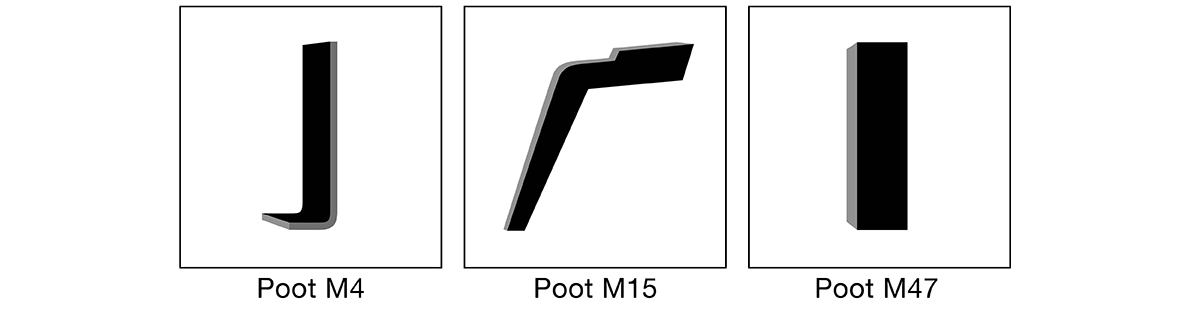 Kies jouw favoriet uit de drie mooie, metalen poten