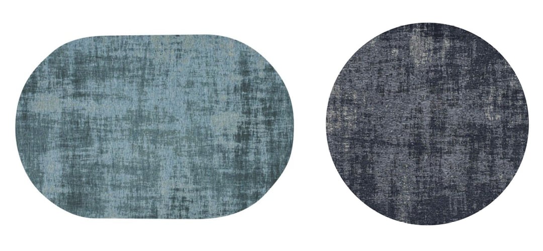 Vloerkleed Rovinj in een lichtblauw en donkerblauwe kleur