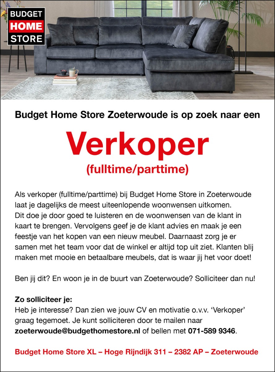 Werken bij BHS Zoeterwoude