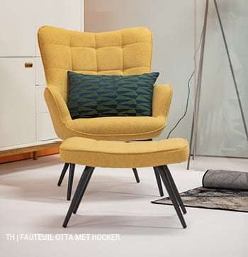 fauteuil Otta met hocker #retro #stoel #voetenbank #trendhopper 