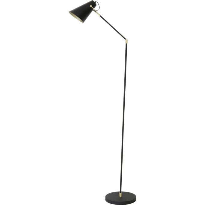 Raak verstrikt huiswerk Rubber Vloerlamp Bodin zwart met goud | Budgethomestore.nl