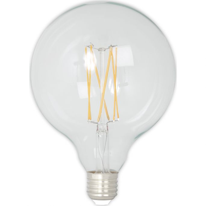 Calex LED Full Glass LongFilament Globe Lamp 240V 4W 350lm E27 GLB125, Clear 2300K Dimmable, energy label A+