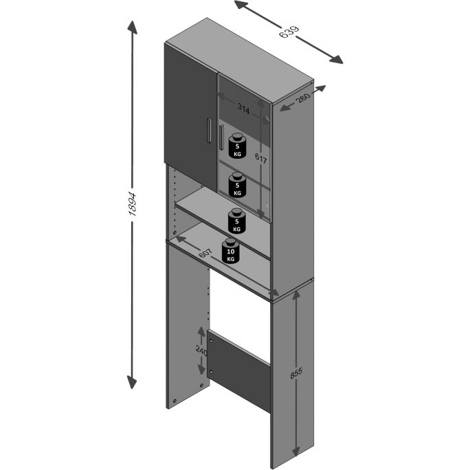 Wasmachinekast Olst - wit