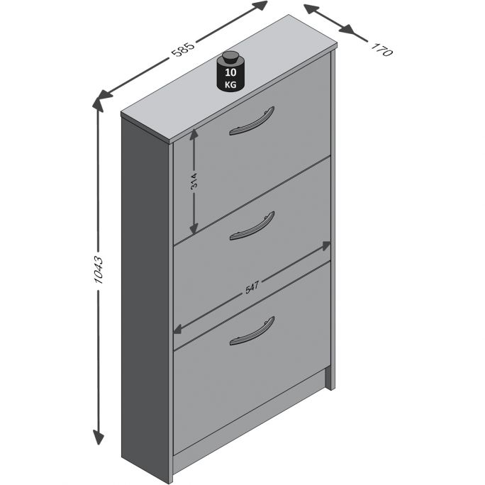 Schoenenkast Sneek - zandeiken-wit