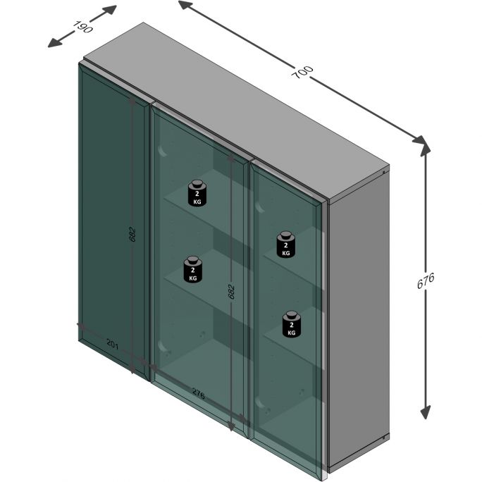 Kast met spiegel Zeist - wit