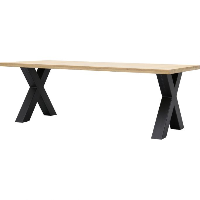 Eettafel Aspen met metalen X-poot
