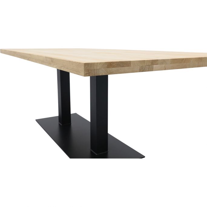 Eettafel Aspen met metalen tafelvoet dubbel