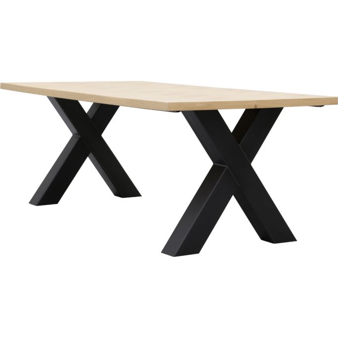 Eettafel Boston met metalen X-poot