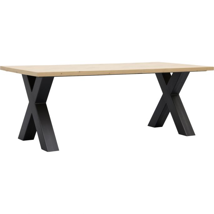 Eettafel Boston met metalen X-poot