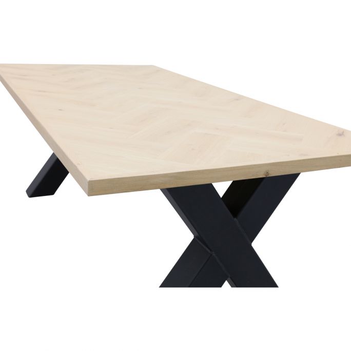 Eettafel Boston met metalen X-poot