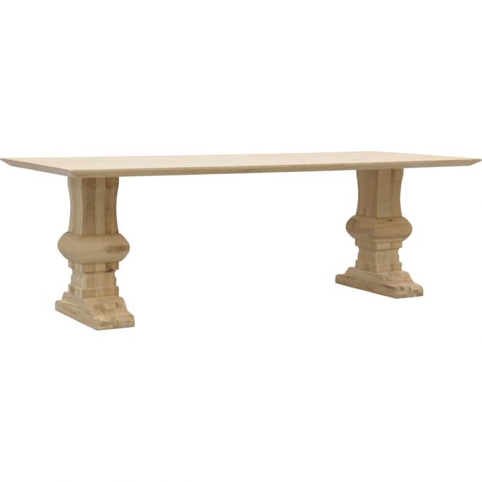 Eettafel Conroe met eiken kolompoot