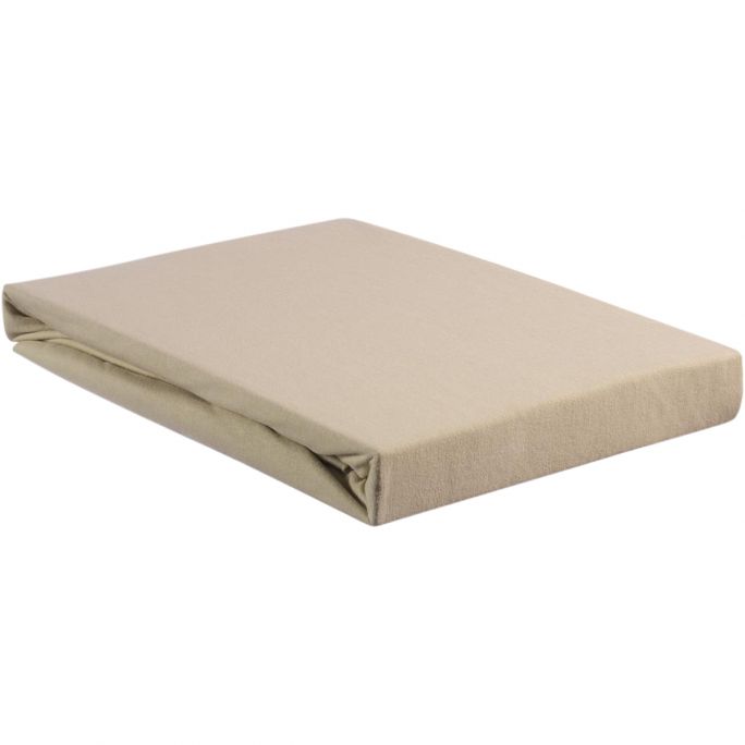 Hoeslaken Jersey Splittopper Sand 180x200/220