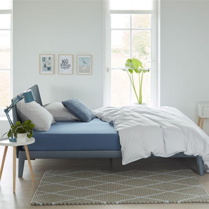 Hoeslaken Jersey Blue 90x200/220