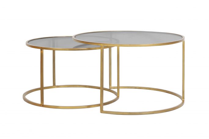 Salontafel Duarte goud set van 2