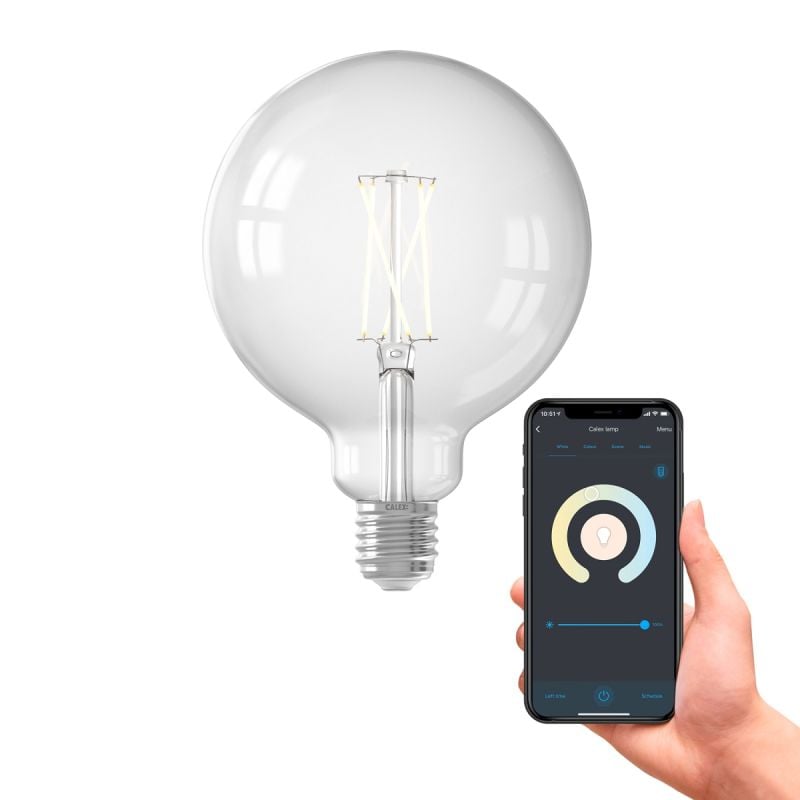 Calex Smart LED Filament Helder Globelamp G125 E27 220-240V 7,5W 1055lm 1800-3000K afbeelding