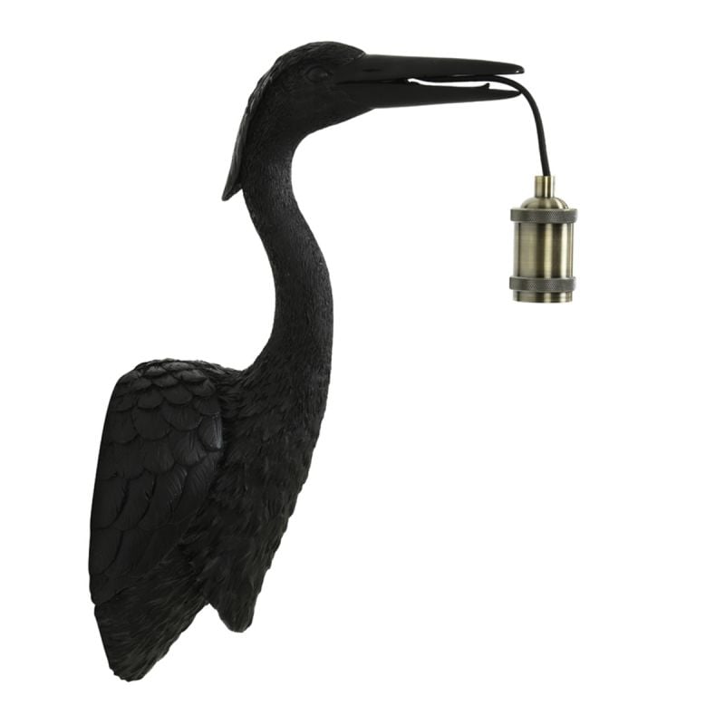 Wandlamp Kraanvogel zwart