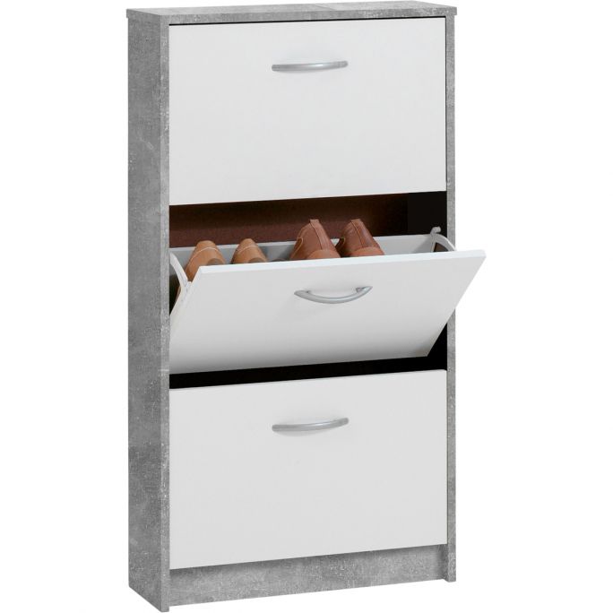 Schoenenkast Sneek - beton-wit