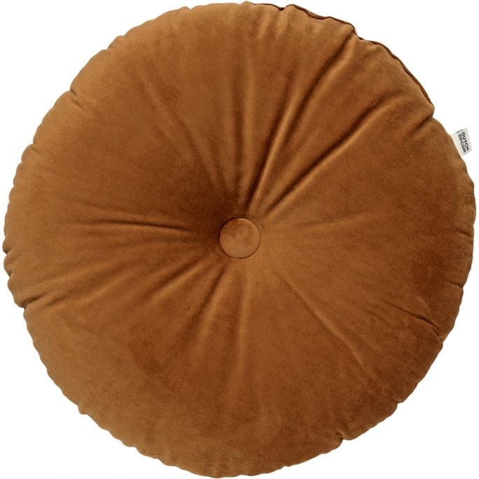 Kussen Olly rond Tobacco Brown
