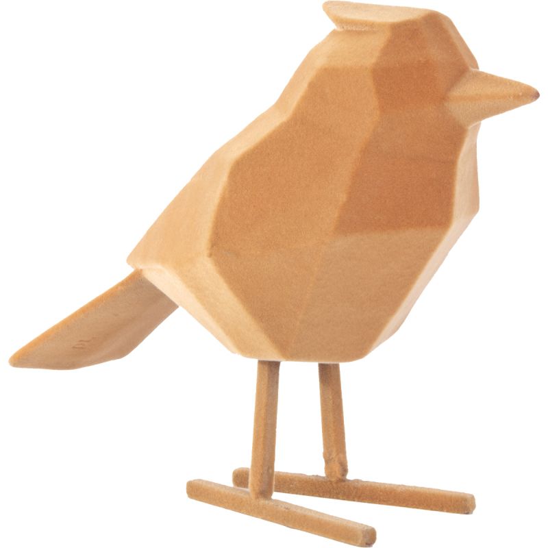 Image of Decoratie Origami Vogel velvet bruin large