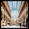 Wanddecoratie Galleria Vittorio Emanuele Milano 100x100cmmet zwarte baklijst