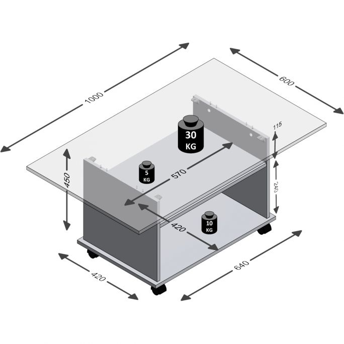 Salontafel Alkmaar donker