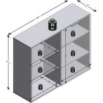 Kast Dronten 1 deur 2 glasplanken
