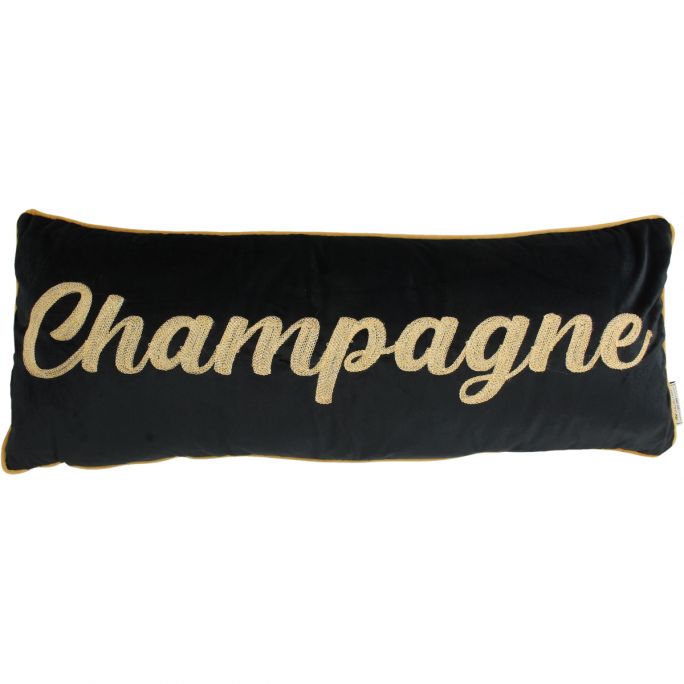 Kussen Champagne 80x30 zwart