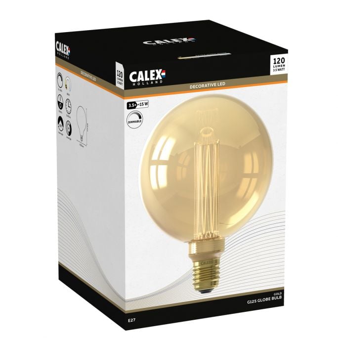 Lichtbron Globelamp 12,5 cm Goud E27 Fiber