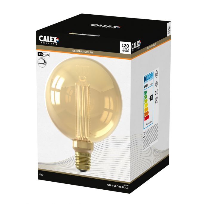 Lichtbron Globelamp 12,5 cm Goud E27 Fiber