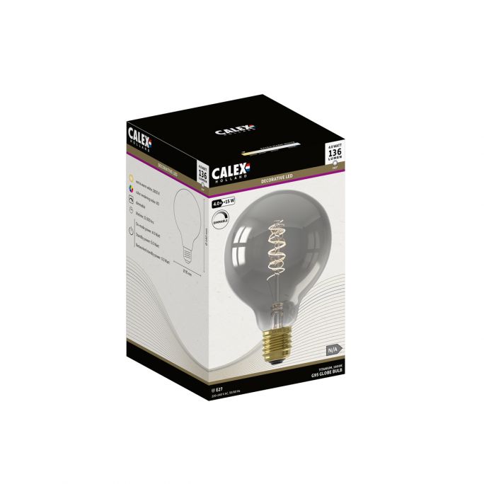Calex LED Flex Filament Globe lamp G95 Titanium