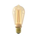 Calex LED Glassfiber Rustiek Lamp 220-240V 3,5W 100lm E27 ST64, Goud 1800K dimbaar