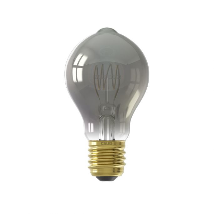 Calex LED Full Glass Flex Filament GLS-lamp 240V 4W 100lm E27 A60DR, Titanium 2100K Dimmable, energy label B