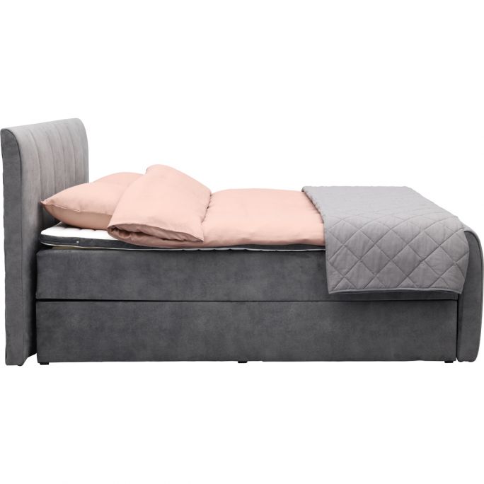 Boxspring Stora in stof Velvet Antraciet incl. opbergbox
