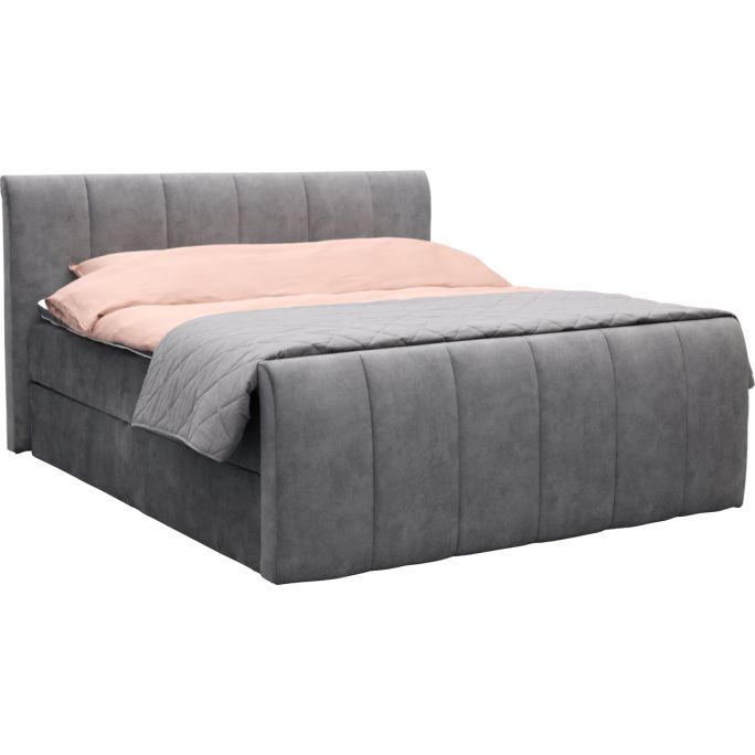 Boxspring Stora in stof Velvet Antraciet incl. opbergbox