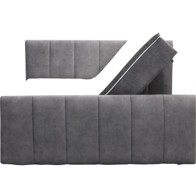 Boxspring Stora in stof Velvet Antraciet incl. opbergbox