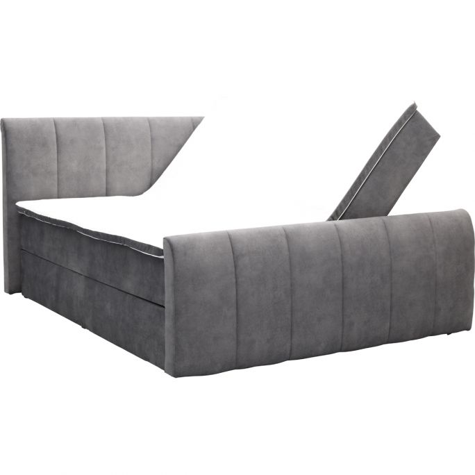 Boxspring Stora in stof Velvet Antraciet incl. opbergbox