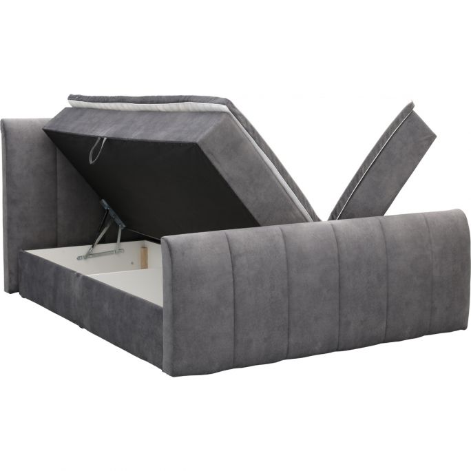 Boxspring Stora in stof Velvet Antraciet incl. opbergbox