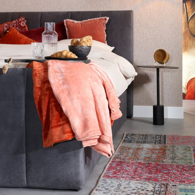 Boxspring Stora in stof Velvet Antraciet incl. opbergbox
