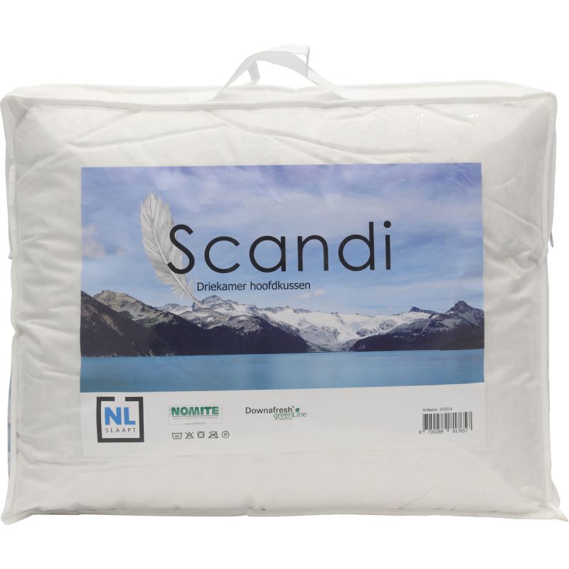 Hoofdkussen Scandi 3 kamer eendendons 60x70