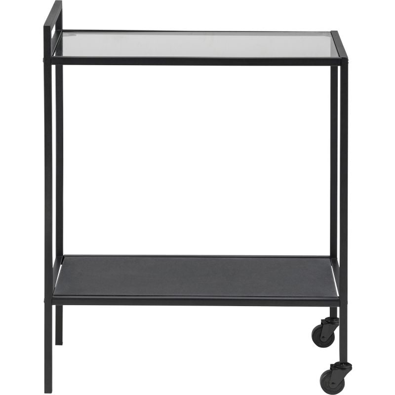 Serveertrolley San Diego zwart met glasplaat afbeelding