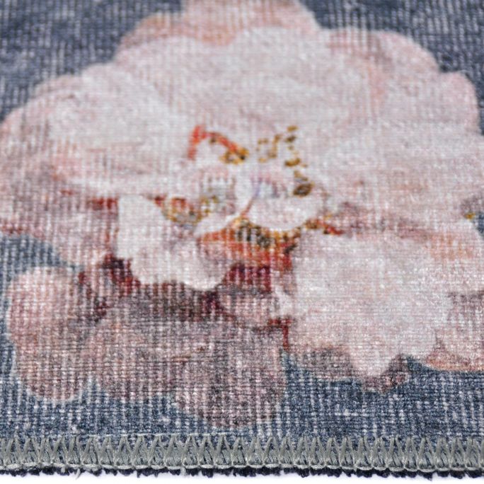 Vloerkleed Flower rond grijs 230