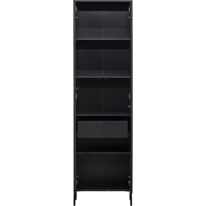 Hoge kast Gravure New Grenen Zwart