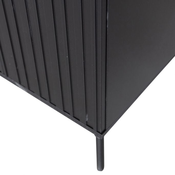 Hoge kast Gravure New Grenen Zwart