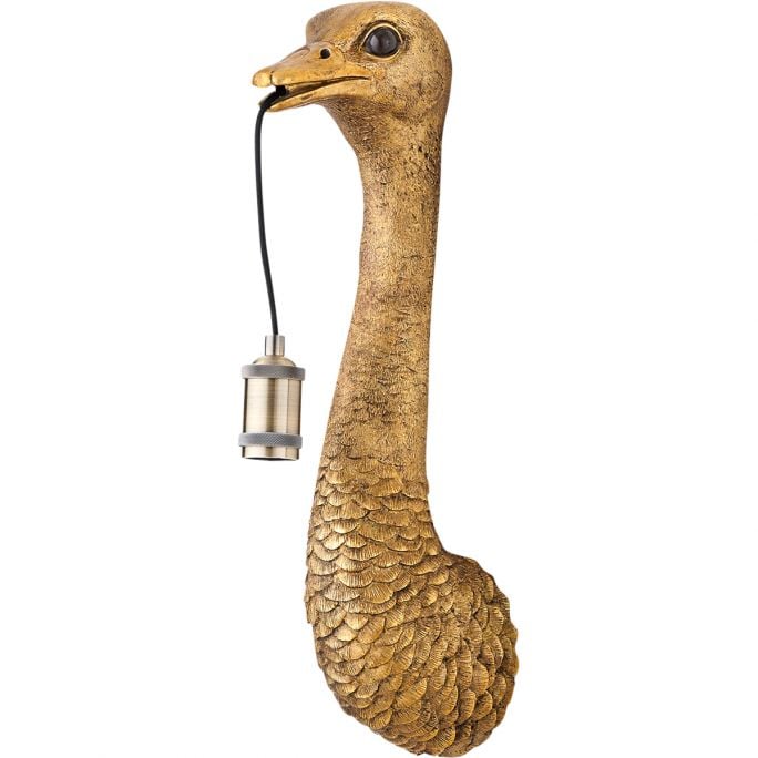 Wandlamp Struisvogel antiek brons