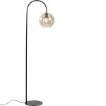 Vloerlamp Suzy mat zwart+smoke glas