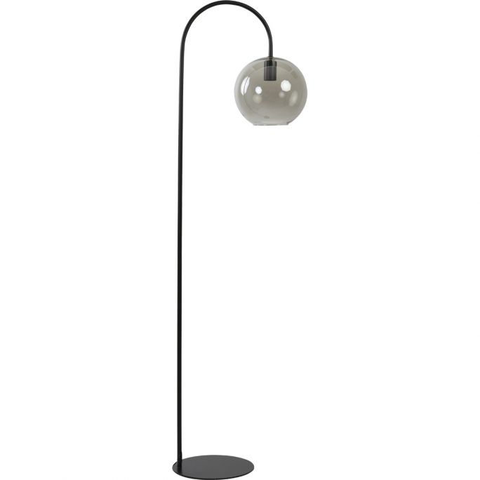Vloerlamp Suzy mat zwart+smoke glas