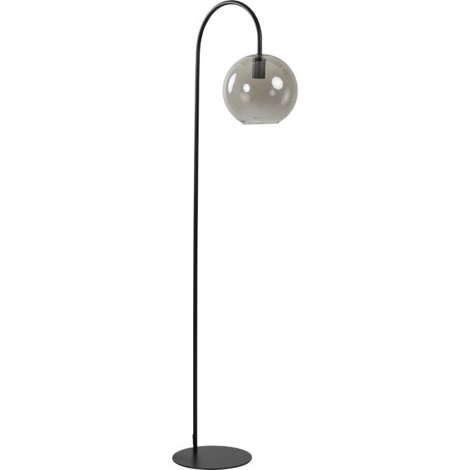 Vloerlamp Suzy mat zwart+smoke glas